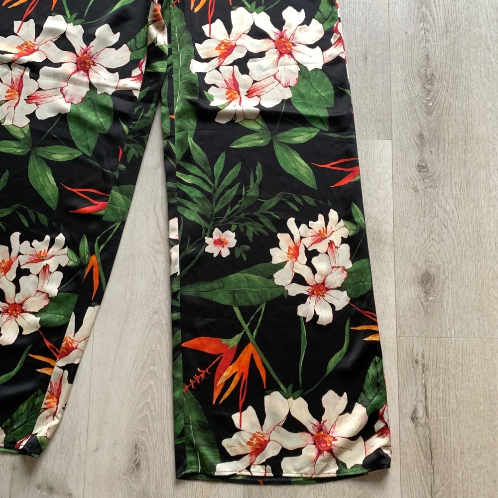 Lauren Ralph Lauren Womens MultiColor Floral Satin‎ Charmeuse Wide-Leg Pant - Picture 4 of 10
